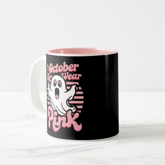 Brustkrebs ist ein Bootschild - Witziges Halloween Zweifarbige Tasse (Vorderseite Links)