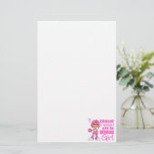 Brustkrebs-Kampf-Mädchen 1 Briefpapier (Stehend Vorderseite)