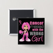 Brustkrebs-Kampf-Mädchen 1 Button (Vorne & Hinten)