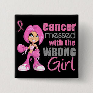 Brustkrebs-Kampf-Mädchen 1 Button