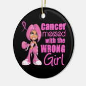 Brustkrebs-Kampf-Mädchen 1 Keramikornament (Links)