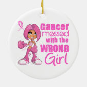 Brustkrebs-Kampf-Mädchen 1 Keramikornament (Hinten)