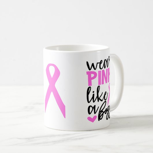 Brustkrebs kämpfen Überlebender rosa Ribbon Kriege Kaffeetasse (VorderseiteRechts)