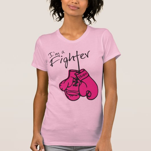 Brustkrebs-Kämpfer-Handschuhe T-Shirt (Vorderseite)