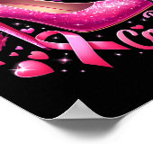 Brustkrebs kämpft wie eine Queen Black Afro Queen Poster (Ecke)