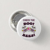 Brustkrebs-Karo Die Boo-Bienen Button (Vorne & Hinten)