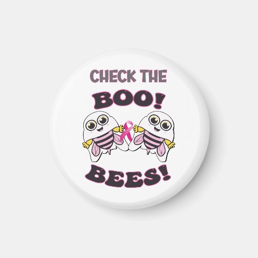 Brustkrebs-Karo Die Boo-Bienen Magnet (Vorne)