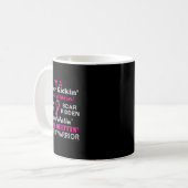 Brustkrebs Kickin' Chemo Hatin' Krieger Kaffeetasse (Vorderseite Links)