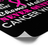 Brustkrebs Kickin' Chemo Hatin' Krieger Poster (Ecke)