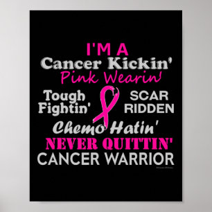 Brustkrebs Kickin' Chemo Hatin' Krieger Poster