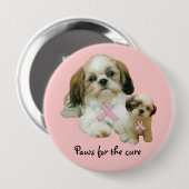 Brustkrebs-Knopf Shih Tzu Button (Vorne & Hinten)