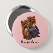 Brustkrebs-Knopf Yorkshires Terrier Button (Vorne & Hinten)
