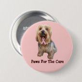 Brustkrebs-Knopf Yorkshires Terrier Button (Vorne & Hinten)