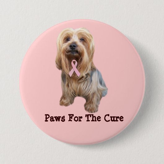 Brustkrebs-Knopf Yorkshires Terrier Button (Vorderseite)