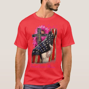 Brustkrebs-Krieg Bewusstsein Sonnenblume Amerikane T-Shirt