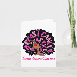 Brustkrebs-Kriegerin Königin Schwarze Frau Pink Ri Karte