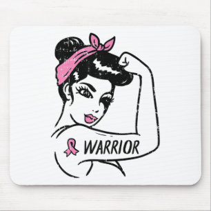 Brustkrebs-Kriegerin Rosie Riveter Pink Frauen Mousepad
