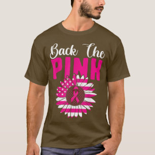 Brustkrebs Männer Frauen, die rosa Flagge Sunfl T-Shirt