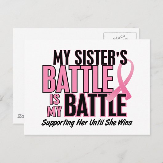 Brustkrebs Mein BATTLE zu 1 Schwester Postkarte (Vorne/Hinten)