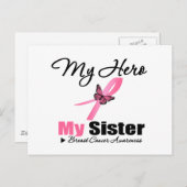 Brustkrebs Mein Held, meine Schwester Postkarte (Vorne/Hinten)