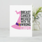 Brustkrebs mit dem falschen Hexenwitz Dankeskarte (Stehend Vorderseite)