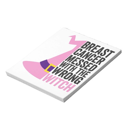 Brustkrebs mit dem falschen Hexenwitz Notizblock (Rotiert)