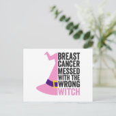 Brustkrebs mit dem falschen Hexenwitz Postkarte (Stehend Vorderseite)