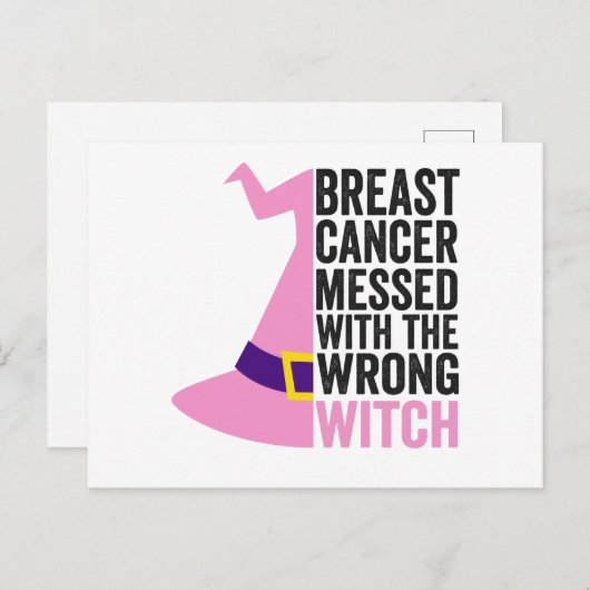 Brustkrebs mit dem falschen Hexenwitz Postkarte (Vorne/Hinten)