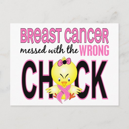 Brustkrebs mit falschem Kick Postkarte (Vorderseite)