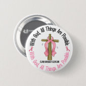 Brustkrebs MIT GOTT-KREUZ 1 Button (Vorne & Hinten)