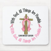 Brustkrebs MIT GOTT-KREUZ 1 Mousepad (Vorne)