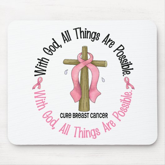 Brustkrebs MIT GOTT-KREUZ 1 Mousepad (Vorne)