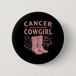 Brustkrebs Monat Krebs hat die falsche Cowgir gefu Button