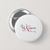 Brustkrebs Monat Schmetterlinge Rosa Schleife Frau Button (Vorne & Hinten)