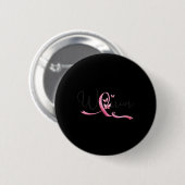 Brustkrebs Monat Schmetterlinge Rosa Schleife Frau Button (Vorne & Hinten)