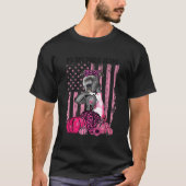 Brustkrebs Oktober Pitbull Hund Pink Pumpkin Ame T-Shirt (Vorderseite)