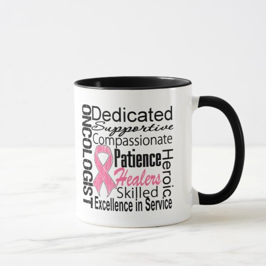 Brustkrebs-Onkologe-Collage Tasse (Rechts)