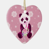 Brustkrebs-Panda-Bär Keramik Ornament (Rechts)