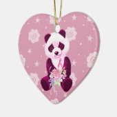Brustkrebs-Panda-Bär Keramik Ornament (Links)