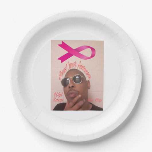 Brustkrebs Pappteller (Vorderseite)