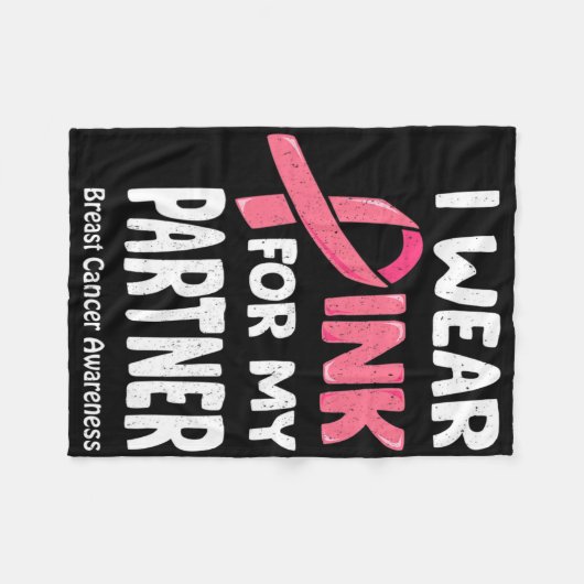 Brustkrebs-Partner T-Shirt Fleecedecke (Vorderseite (Horizontal))