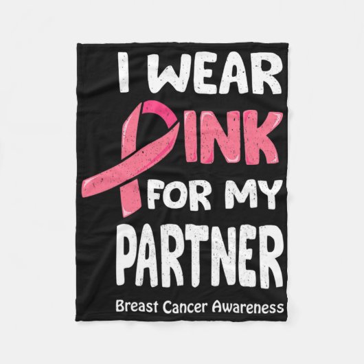 Brustkrebs-Partner T-Shirt Fleecedecke (Vorderseite)