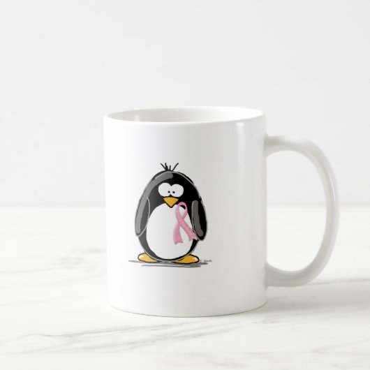 Brustkrebs-Pinguin Kaffeetasse (Rechts)