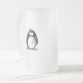 Brustkrebs-Pinguin Mattglas Bierglas (Vorderseite Links)