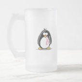 Brustkrebs-Pinguin Mattglas Bierglas (Links)