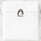 Brustkrebs-Pinguin Runder Aufkleber (Tasche)