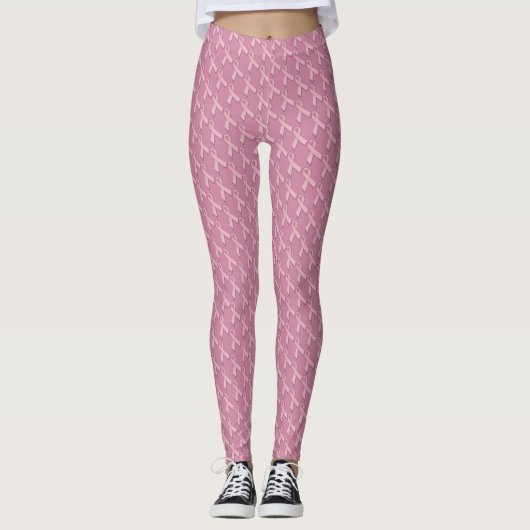 Brustkrebs Pink-Bewusstseinsstörung Leggings (Vorderseite)