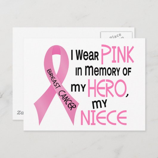 Brustkrebs-PINK IM MEMORY MEINER NIECE 1 Postkarte (Vorne/Hinten)