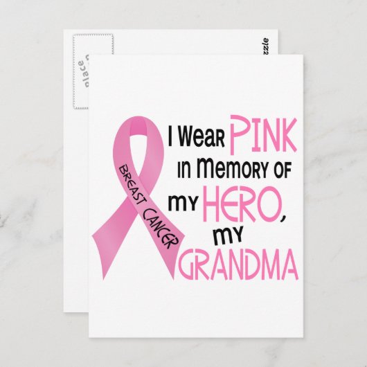 Brustkrebs-PINK IM MEMORY MEINES GRANDMA 1 Postkarte (Vorne/Hinten)