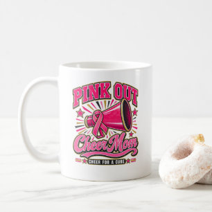 Brustkrebs Pink Out Cheer Mom Cheer für eine Heilu Kaffeetasse